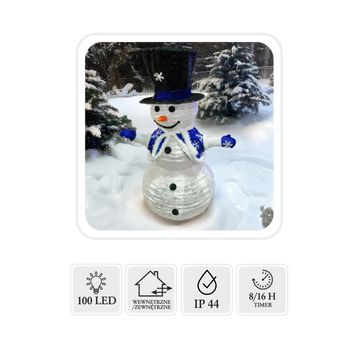 CHRISTMAS DECORATION - SNOWMAN LED 1,2 M 100L IP44