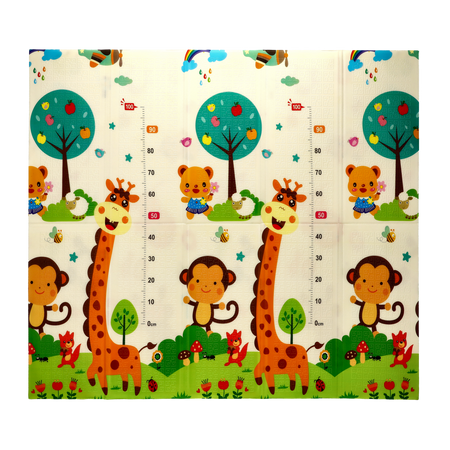 DVOJITÁ VZDELÁVACIA PODLOŽKA 180x200x1 CM SKLÁDACIA ZVIERATÁ-ČÍSLA + TAŠKA *4367