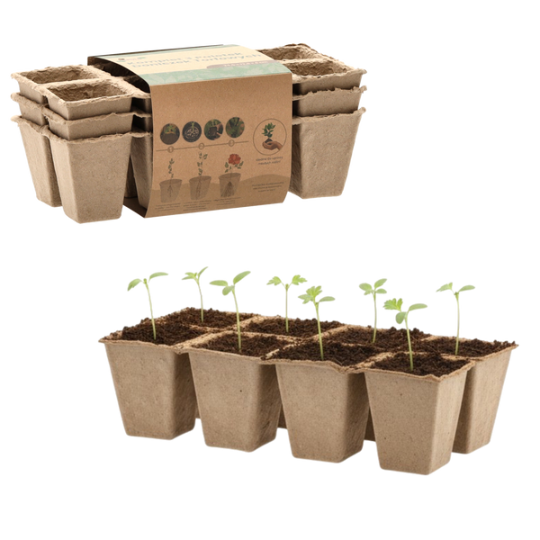 SET OF 3 PALLETS OF PEAT FLOWERPOTS 24,5 x 12,5 x 6 CM