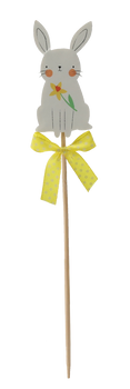 EASTER PICK DECORATION - BUNNY 4 x 7,5 CM MIX 2 DESIGNS pack=12pcs