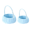 ZESTAW 2 KOSZYKÓW RATTANOWYCH Z RĄCZKĄ – NIEBIESKI