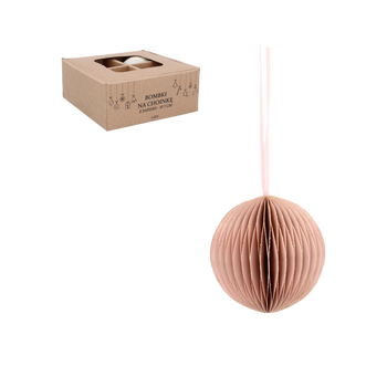 KPL. 4 BOMBONE PE BRADĂ Z PAPIER FI 7 CM ROȘII ambalaj=6buc *2037