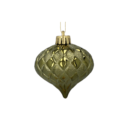 SET OF 9 BAUBLES 6 CM OLIVE/COPPER/GRAPHITE MIX DESIGNS