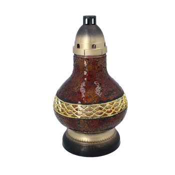 VOTIVE GLASS  SMALL CARAFE BROWN PACK=6PCS*1385