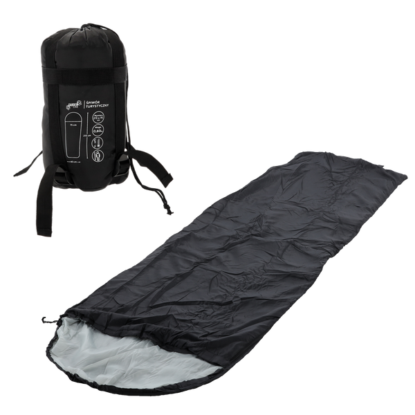 Sac de dormit turistic 215 x 75 cm negru *9363