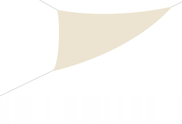 BEIGE TRIANGULAR SUNSHADE SAIL 3,6 X 3,6 X 3,6M