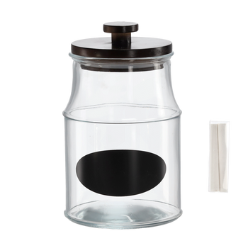 JAR 2.6 L WITH WOODEN LID, WRITING LABEL AND CHALK