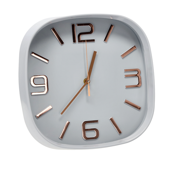 ZEGAR WISZĄCY KWADRATOWY 30,3 x 30,3 x 5,7 CM BEŻOWY/NIEBIESKI *5531