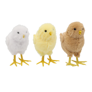 EASTER DECORATION CHICKEN 7 x 11 CM MIX 3 COLORS