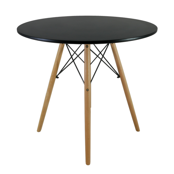 STÓŁ OKRĄGŁY NA DREWNIANYCH NOGACH - CZARNY *1187