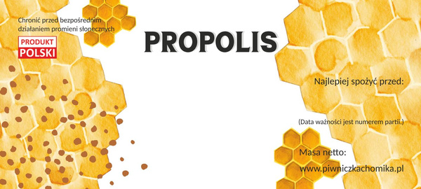 KPL. 100 ETYKIET PROPOLIS 116 x 50 MM *8337