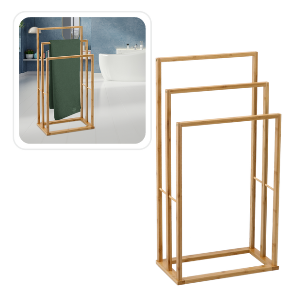 STOJAK NA RĘCZNIKI BAMBUSOWY 3 POZIOMY 42 x 24 x 82 CM *6552