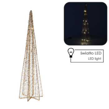 OZDOBA ŚWIĄTECZNA - CHOINKA LED STOŻKOWA 60 CM ZŁOTA *6390