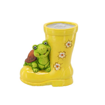 Záhradná FIGURKA - GUMOVÁ ČIZMA SO ŽELVOU 18 x 10 x 20 cm ČREPNÍK balenie=2ks *8807