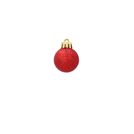 SET OF 32 BAUBLES 3-4 CM RED/GOLD/GREEN