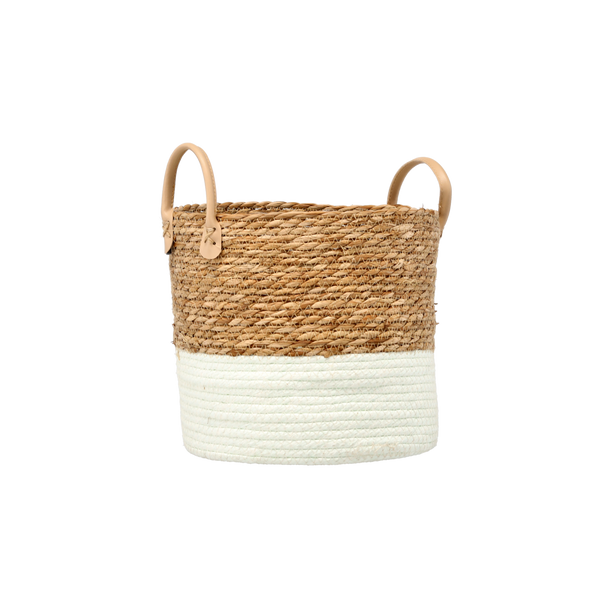 WOVEN BASKET 26 X 23 X 22/27 CM FROM SEAGRASS