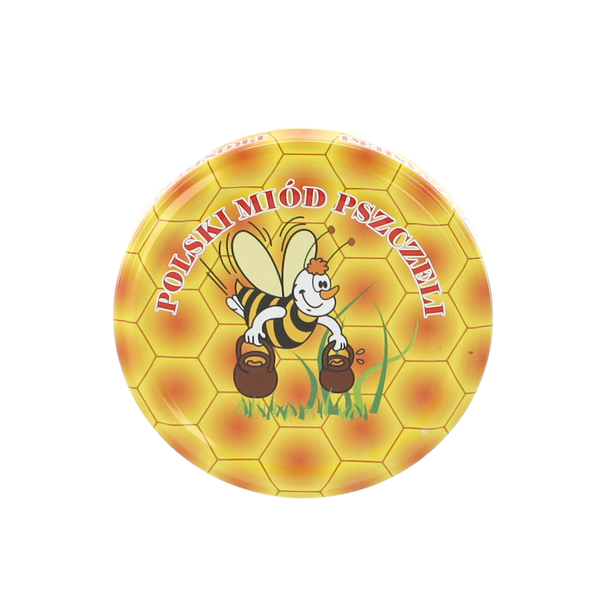 LID FI 82 6Z MGS059 BEE ON HONEYCOMB + TEXT