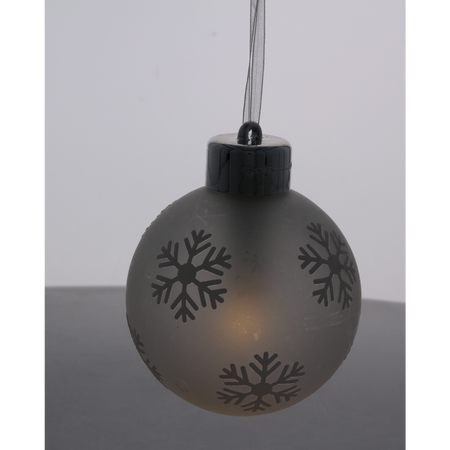 KPL. 3 BOMBEK SZKLANYCH LED ZE ŚNIEŻYNKAMI Z PILOTEM 8 X 10 CM *9476