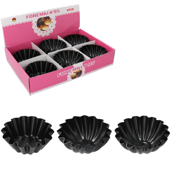 FORMA BABKA FI 9,5CM 1 KS S OCHRANNOU VRSTVOU NON-STICK ČIERNA MIX VZOROV DISP=36KS*3610