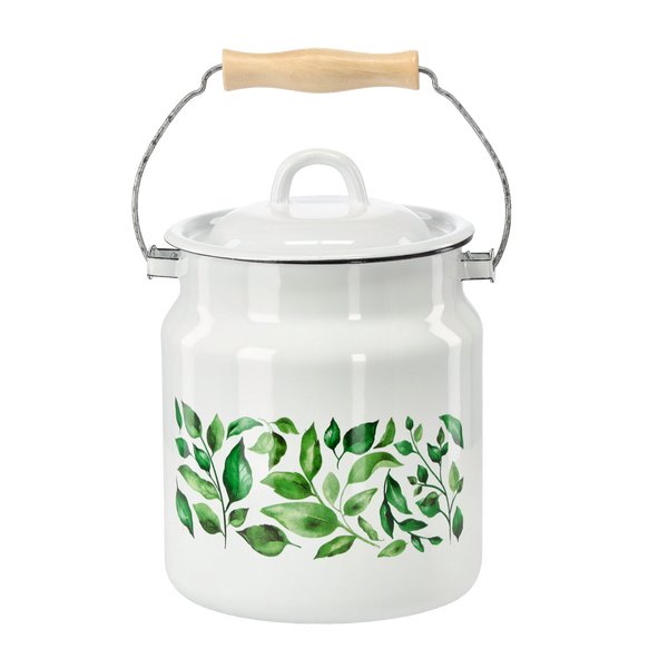 ENAMELLED CAN 3.3 L 16 CM WHITE FICUS Z/P *9105