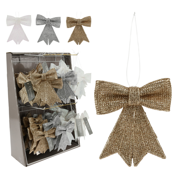 OZDOBNA WISZĄCA KOKARDA BROKATOWA*4288