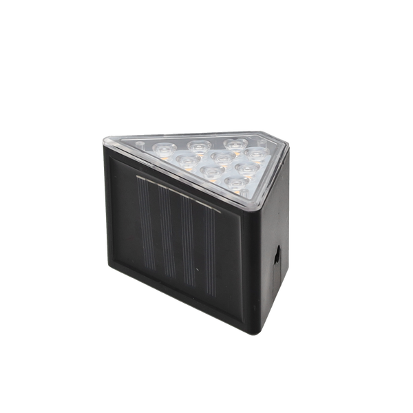 SADA 2 SOLÁRNÍCH SCHODOVÝCH LAMP 8,5 x 5 x 4,5 CM 9 LED TEPLÁ BÍLÁ *4644