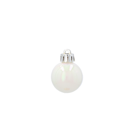 SET OF 16 BAUBLES 3 CM WHITE