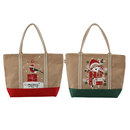 TORBA Z JUTY BOŻONAR. 35 X 52 X 15 CM NA ZAMEK MIX WZORÓW opak=10szt *4082