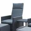 GARDEN FURNITURE SET - ANTHRACITE (2 RECLINING ARMCHAIRS, TABLE, 2 FOOTRESTS)