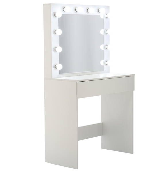 TOALETKA DO WIZAŻU BIAŁA Z OŚWIETLENIEM 80 x 40 x 140 CM *9452