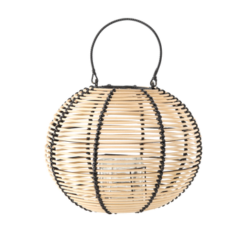 LAMPION DREWNIANY 35 x 27 CM NATURALNO - CZARNY *8611