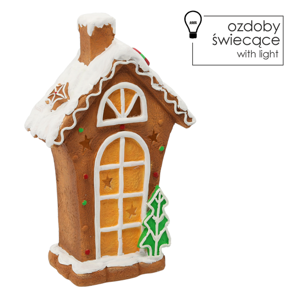 FIGURKA BOŽÍHO NAROZENÍ - SVÍTÍCÍ PERNÍKOVÁ CHATKA LED 27 x 14 x 44,5 CM balení=1 ks *4794