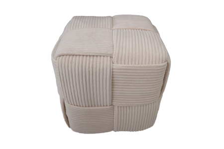 WOVEN CUBE POUF 40 X 40 X 40 CM CREAM