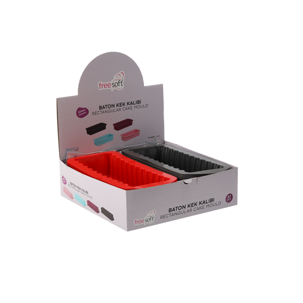 SILICONE CAKE MOULD 27 X 14.3 X 6.7 CM PACK=12PCS