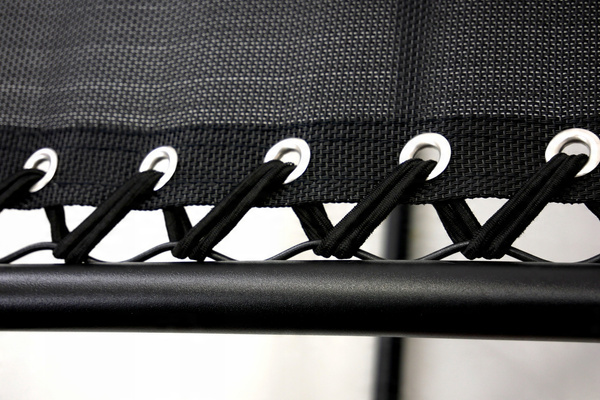 ȘEZLONG DE GRĂDINĂ PLIABIL CU SUPORT, NEGRU CU PERNĂ GRI *9979