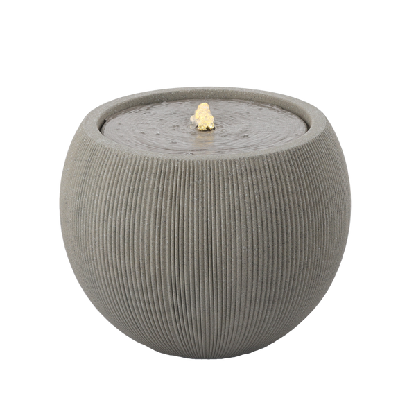 PLASTIC GARDEN FOUNTAIN WITH LED 53 x 53 x 41,5 CM ROUND BEIGE