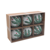 KPL. 6 DECORAȚIUNI DE BRAD - ALBE CU RAMURI 8 CM *7304