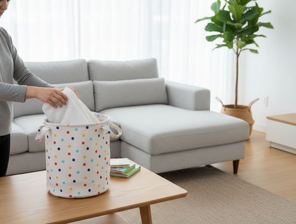 ROUND BASKET DOTS SIZE M