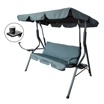 ZÁHRADNÁ HOUPAČKA 170 x 110 x 153 cm ANTRACIT BEZ PODN. S PODSTAVCAMI NA HRNČEK *3088