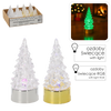 CHRISTMAS DECORATION - LED PLASTIC CHRISTMAS TREE 4 X 9,5 CM GOLD/SILVER disp=12pcs