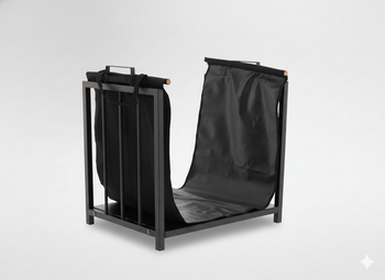 KOVOVÝ STOJACÍ NA DREVO S PRENOSNOU TAŠKOU 51X37X50,5CM