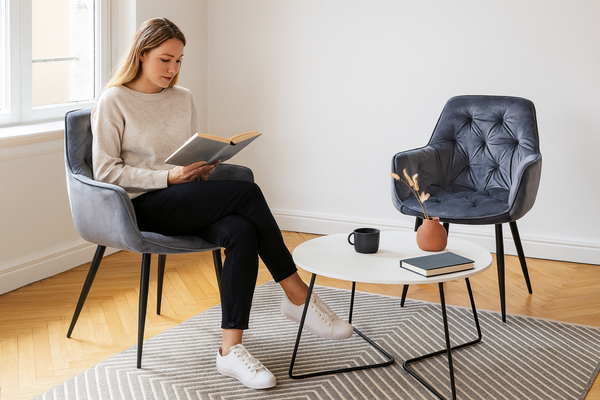 KRZESŁO WELUROWE SZARE *2975