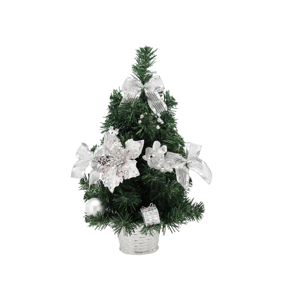 BRAZIU DE CRĂCIUN 40 CM ARGINTIE *2248