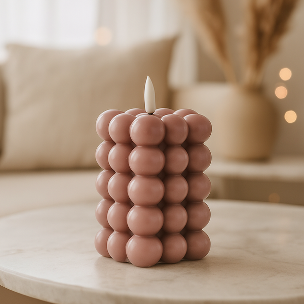 CANDLE DIN CERAMICĂ LED - BUBBLE 6 x 11,5 CM MIX CULOARE *9324