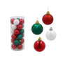 SET OF 24 BAUBLES 4 CM IN TUBE RED/GREEN/WHITE