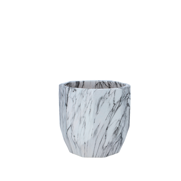 CERAMIC PLANT POT COVER 14,5 X 14,5 X 14 CM MARBLE EFFECT
