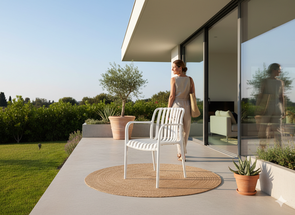 KRZESŁO OGRODOWE 45.5 x 57 x 45 / 81 CM BIAŁE