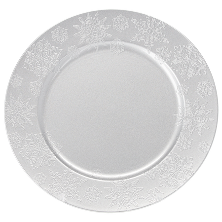 PLATE 33 x 33 x 2 CM SILVER CHRISTMAS