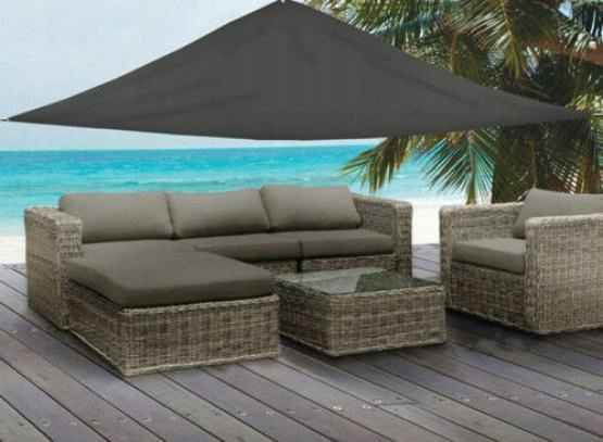 BEIGE TRIANGULAR SUNSHADE SAIL 3,6 X 3,6 X 3,6M