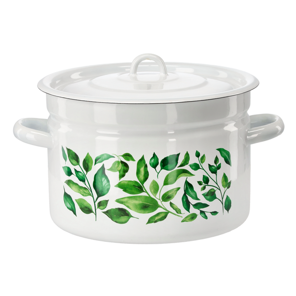 GARNEK EMALIOWANY 9 L 26 CM BIAŁY FIKUS Z/P *9273